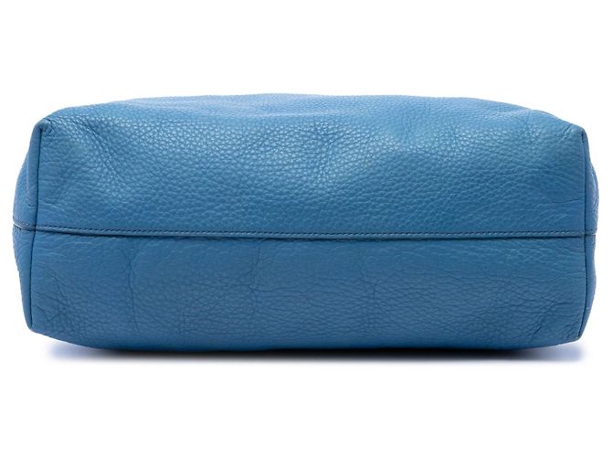 Borsa Tote Satchel Aperta Convertibile Prada Vitello Daino Blu - vista 3