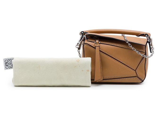 Borsa Nano Puzzle LOEWE in vitello marrone - vista 7