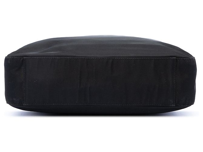 Borsa Prada Tessuto nera con manico in metallo Nero - vista 3