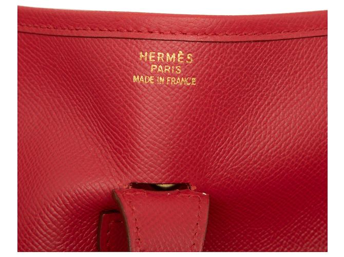 Borsa a tracolla Hermès Evelyne I 33 in pelle Courchevel rossa Rosso - vista 5
