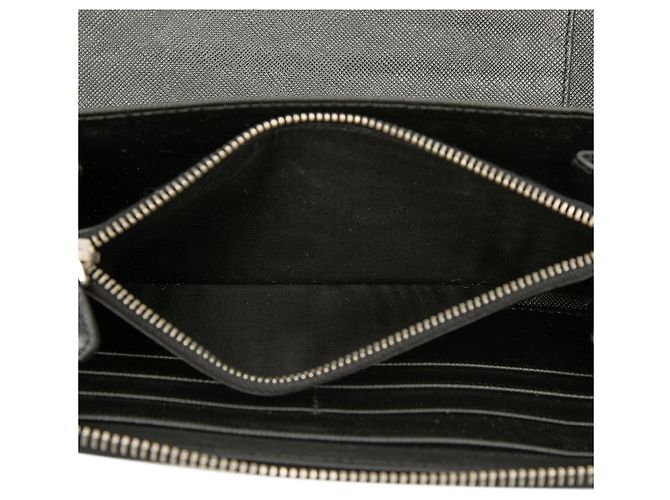 Portafoglio da viaggio lungo Prada Saffiano con chiusura zip, Nero - vista 5