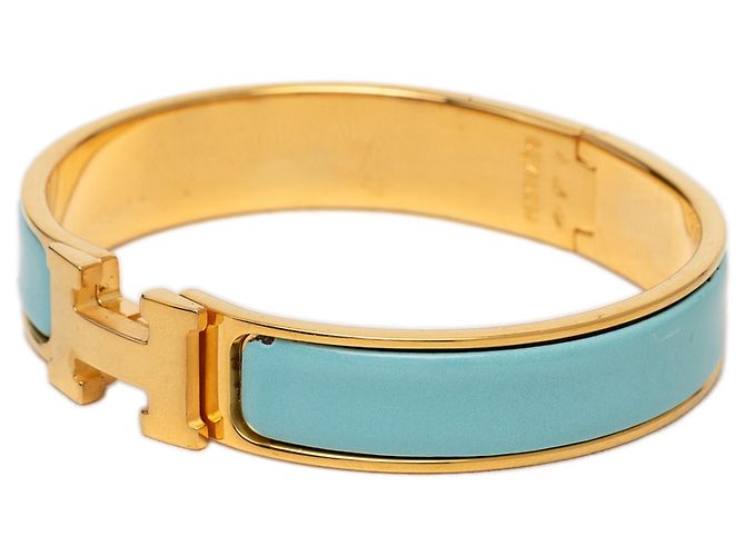 Bracciale Clic H GM stretto in smalto blu Hermès - vista 2