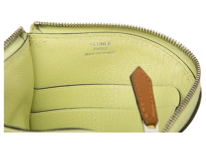 Portamonete Hermès Paddock in Chevre Giallo - vista 5