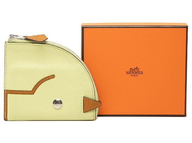 Portamonete Hermès Paddock in Chevre Giallo - vista 8