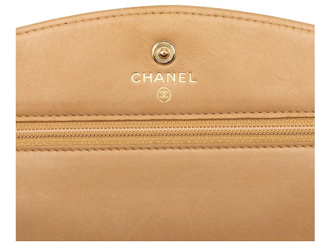 Borsa a tracolla Chanel CC Caviar Wallet On Chain Beige - vista 5