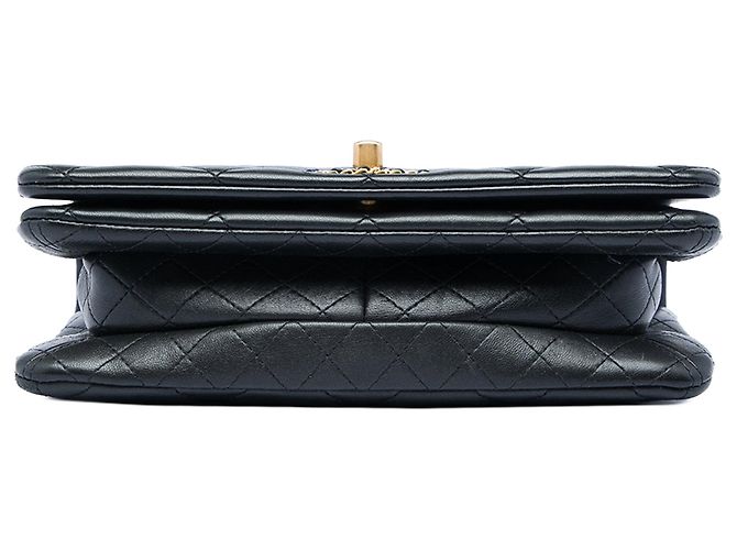 Borsa a tracolla Chanel Small Quilted Lambskin On And On Chain Flap nera Nero - vista 3