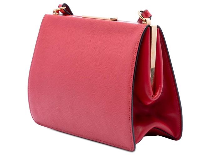 Borsa a tracolla Prada Saffiano e City Calf Light Frame rossa Rosso - vista 2