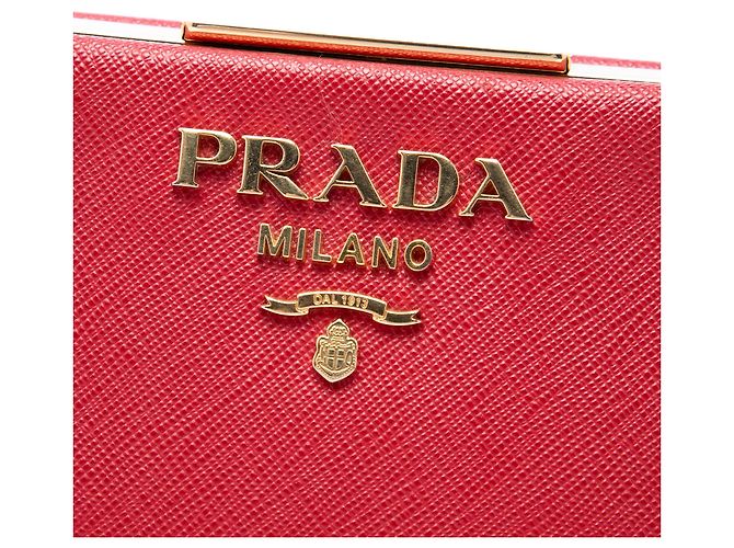 Borsa a tracolla Prada Saffiano e City Calf Light Frame rossa Rosso - vista 5