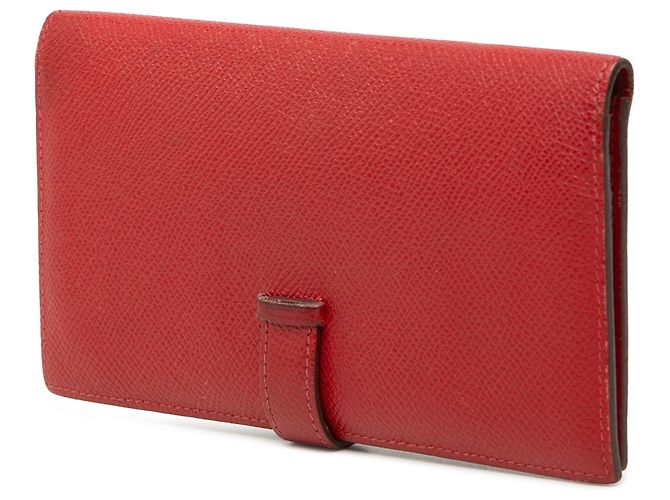 Cartera larga Hermès Bearn en Epsom roja - vista 2