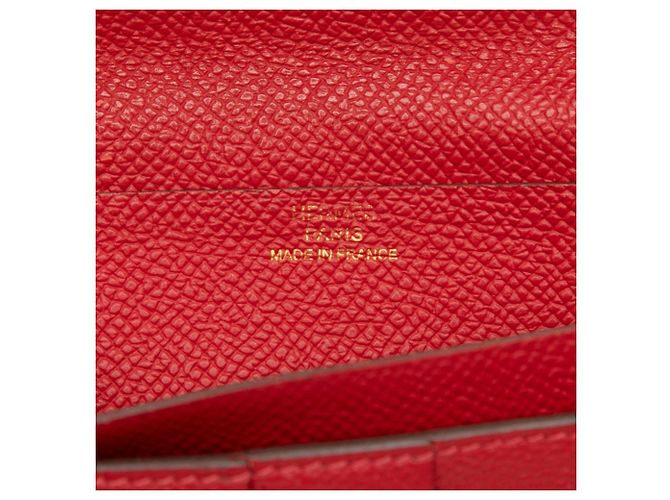 Cartera larga Hermès Bearn en Epsom roja - vista 5