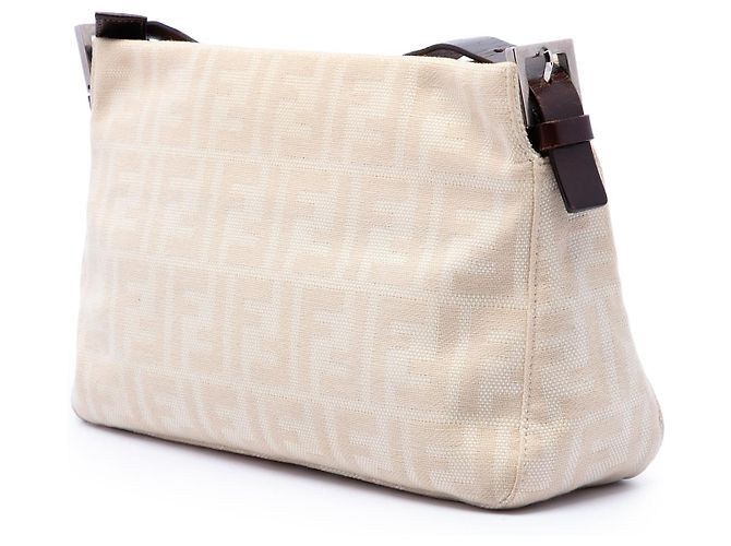 Borsa a tracolla Fendi Zucca Canvas Beige - vista 2