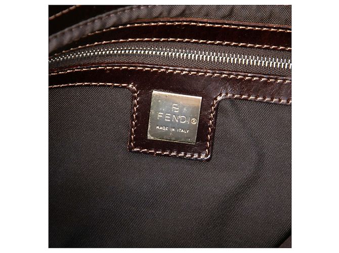 Borsa a tracolla Fendi Zucca Canvas Beige - vista 5
