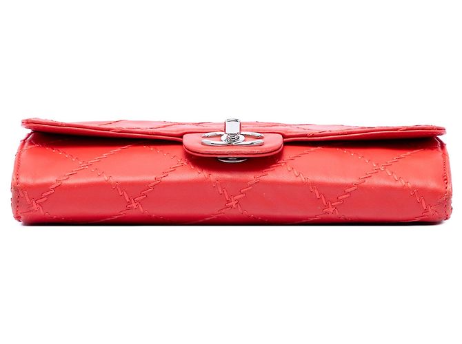Borsa a tracolla Chanel CC Quilted Lambskin Ultimate Stitch Wallet On Chain Rossa Rosso - vista 3