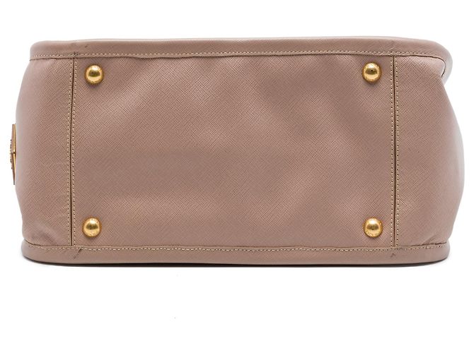Prada Saffiano Lucido Top Handle Frame Tote Braun - Ansicht 3