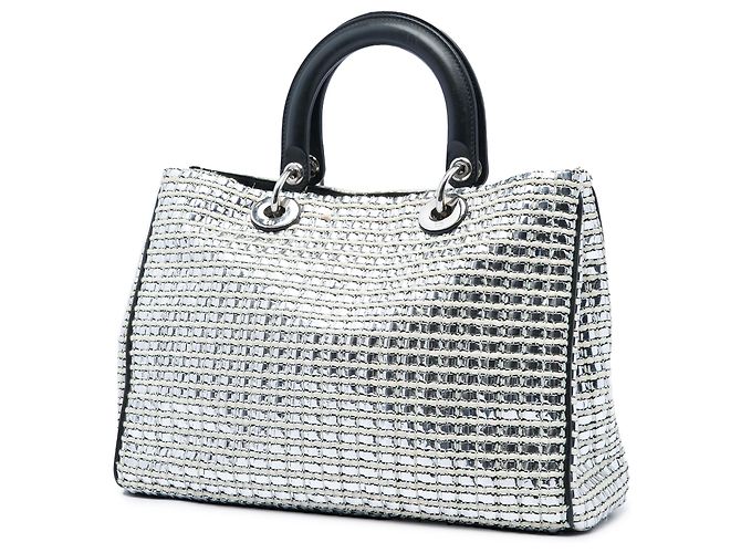 Borsa Diorissimo in tweed metallizzato argento Dior Medium - vista 2