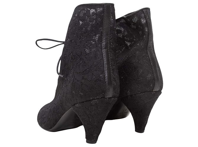 Laurence Dacade Spitzstiefel aus Spitze mit Absatz in Schwarz Größe 37 - Ansicht 4