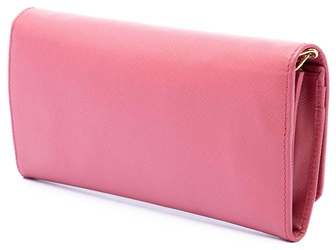 Borsa a tracolla Prada Saffiano Wallet On Chain Rosa - vista 2