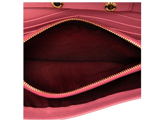 Borsa a tracolla Prada Saffiano Wallet On Chain Rosa - vista 4