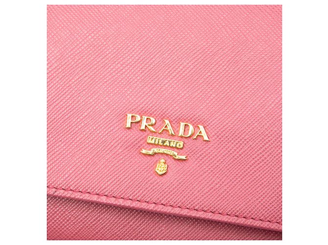 Borsa a tracolla Prada Saffiano Wallet On Chain Rosa - vista 5