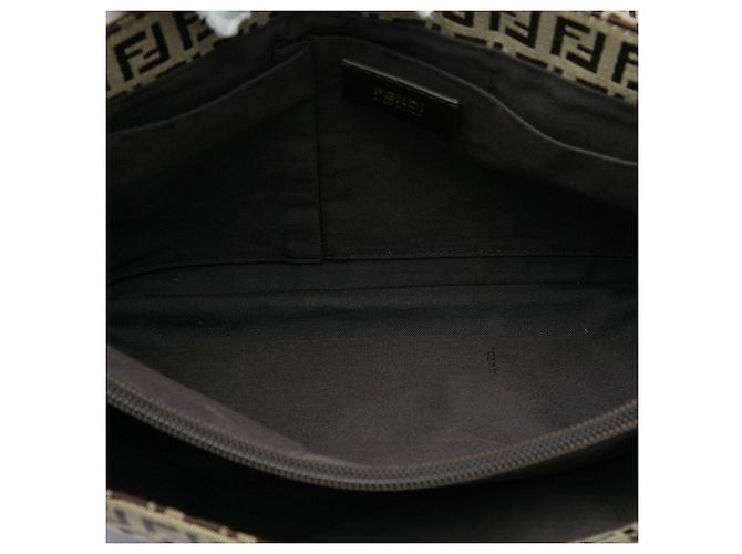 Borsa a tracolla Fendi Zucchino Canvas Beige - vista 4