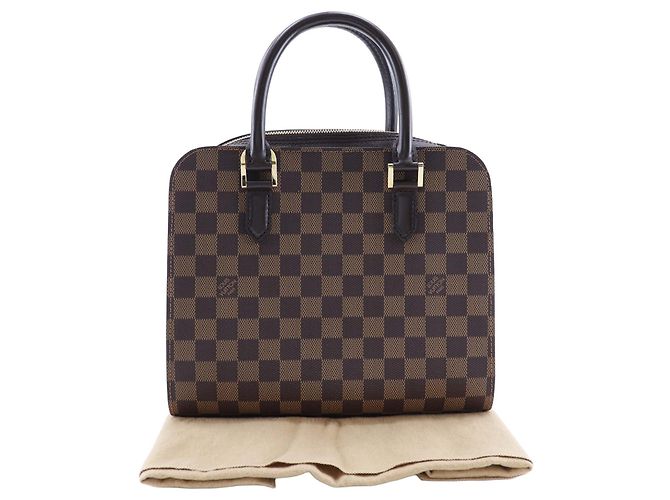Borsa Triana in Damier Ebene marrone Louis Vuitton - vista 9