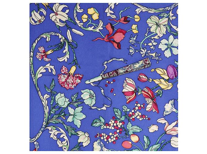 Foulard di seta Hermès Pierres D Orient Et D Occident Blu 90 - vista 4