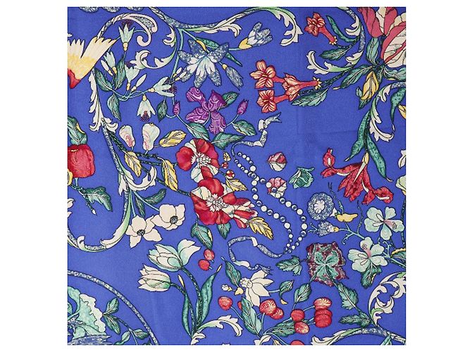 Foulard di seta Hermès Pierres D Orient Et D Occident Blu 90 - vista 5