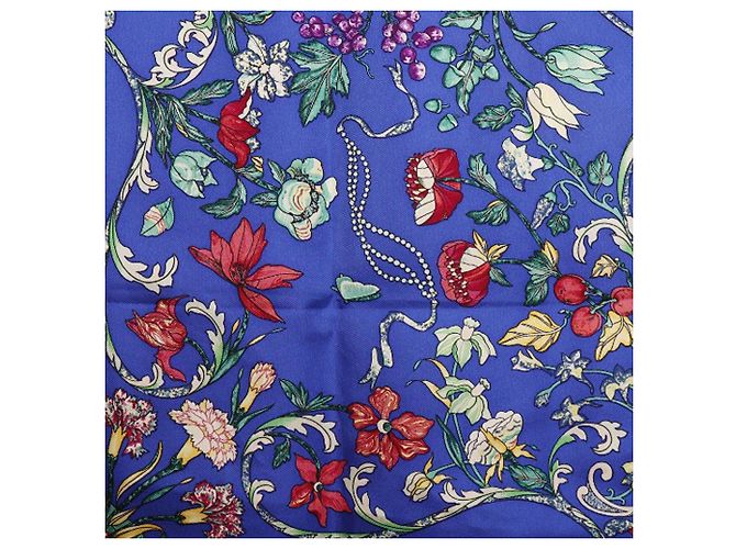 Foulard di seta Hermès Pierres D Orient Et D Occident Blu 90 - vista 6