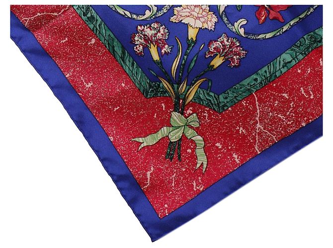 Foulard di seta Hermès Pierres D Orient Et D Occident Blu 90 - vista 9