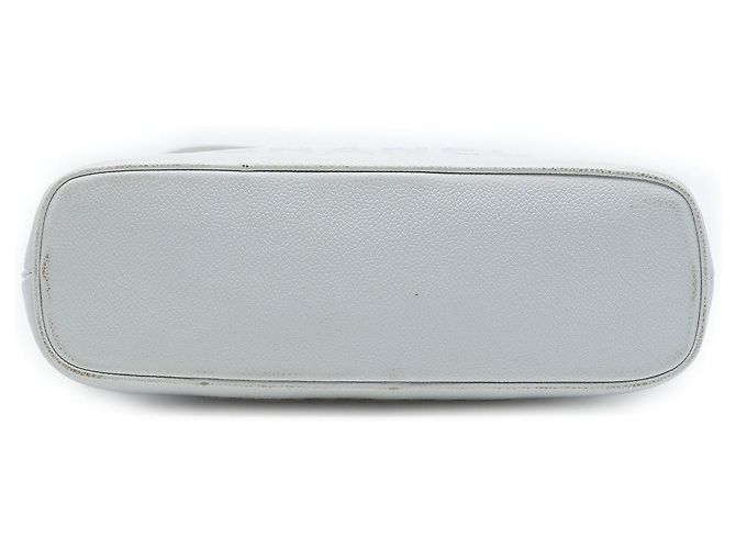 Borsa a tracolla Chanel Caviar Logo con catena grigia Grigio - vista 3