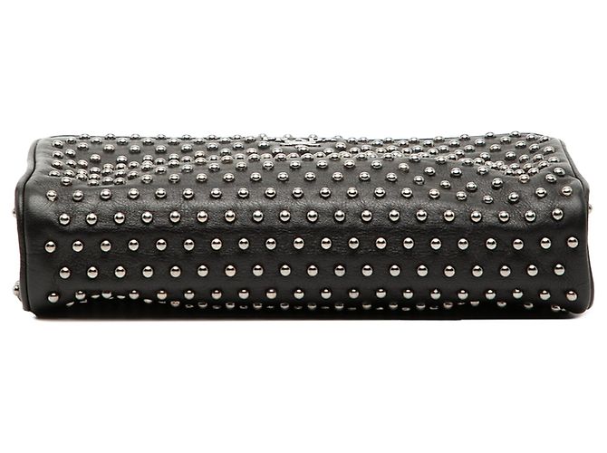 Prada Clutch aus Leder mit Nieten in Schwarz mit Verschluss - Ansicht 3