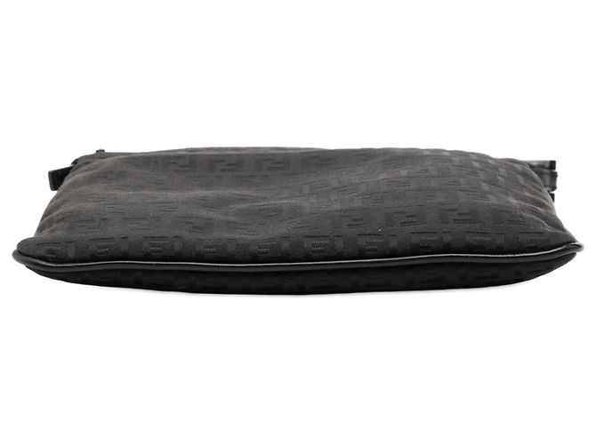 Borsa a tracolla Fendi Zucchino Canvas nera Nero - vista 3