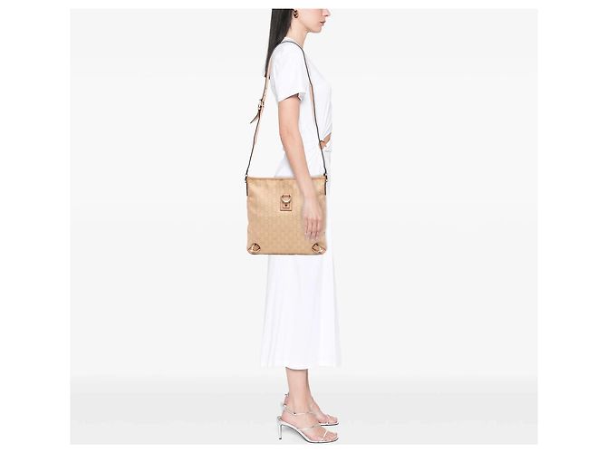 Borsa a tracolla Gucci GG Canvas Abbey D Ring Beige - vista 7