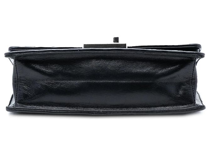 Prada Woven Madras Leder-Schultertasche mit Kette und Klappe in Schwarz - Ansicht 3