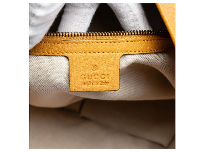 Bamboo Borsa Tote Large Laidback Crafty Gucci in pelle di vitello marrone - vista 5