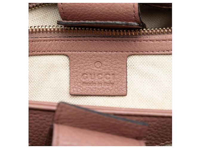Borsa Gucci Small Bamboo Shopper in pelle di vitello marrone - vista 5