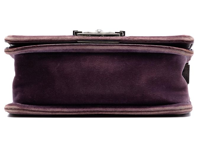 Borsa a tracolla Chanel Boy Flap Small in velluto matelassé viola Porpora - vista 3