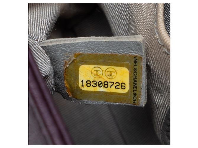 Borsa a tracolla Chanel Boy Flap Small in velluto matelassé viola Porpora - vista 6