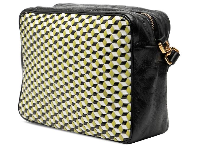 Prada Perspective Cubes Schultertasche aus Leder in Schwarz - Ansicht 2