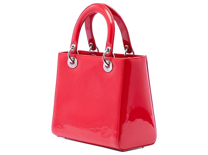 Borsa Lady Dior Medium in vernice rossa Dior Rosso - vista 2