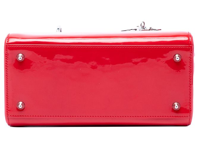 Borsa Lady Dior Medium in vernice rossa Dior Rosso - vista 3