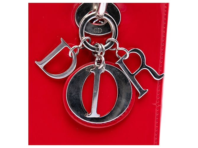 Borsa Lady Dior Medium in vernice rossa Dior Rosso - vista 5