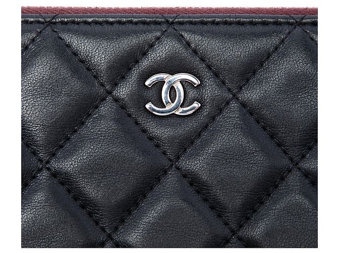 Clutch Chanel Large Quilted Lambskin O Case Nera Nero - vista 5