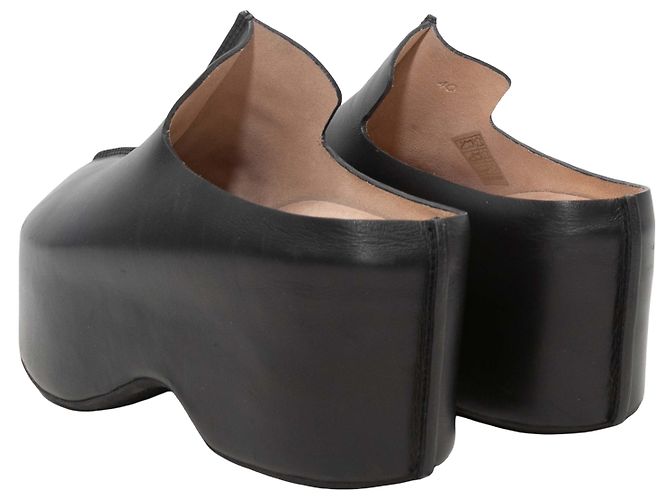 JW Anderson Leder-Plateau-Clogs Schwarz Größe 40 - Ansicht 4