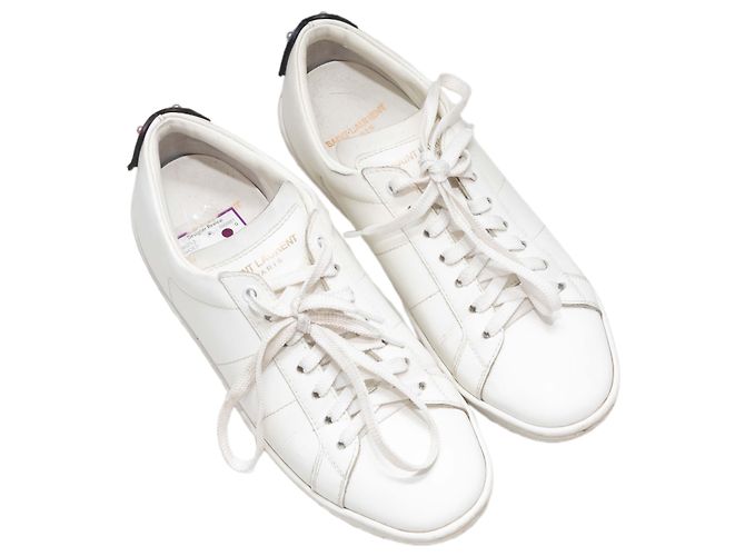 Saint Laurent Leder Low-Top Sneaker White & Multicolor Größe 37 Weiß - Ansicht 2