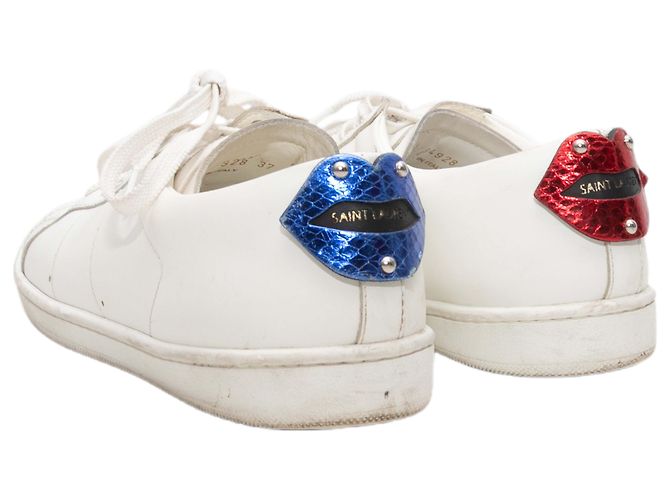 Saint Laurent Leder Low-Top Sneaker White & Multicolor Größe 37 Weiß - Ansicht 3