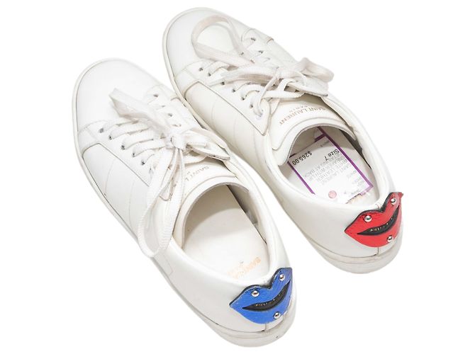 Saint Laurent Leder Low-Top Sneaker White & Multicolor Größe 37 Weiß - Ansicht 4