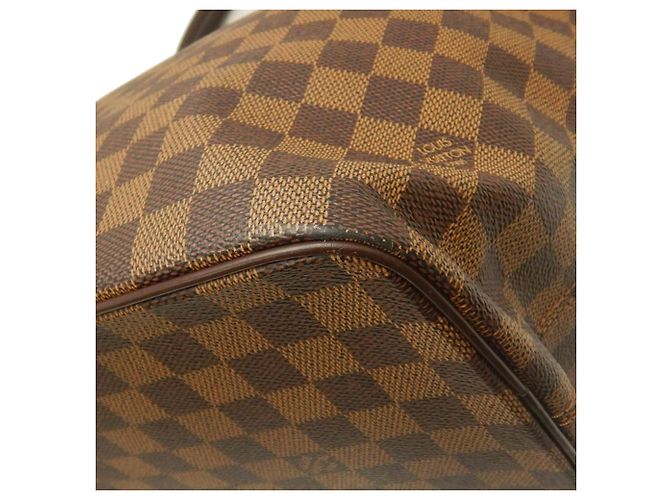 Borsa Tote Louis Vuitton Damier Ebene Saleya MM Marrone - vista 14