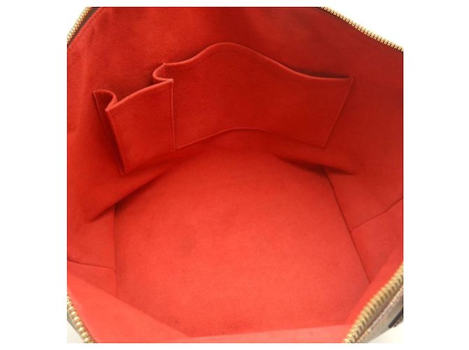 Borsa Tote Louis Vuitton Damier Ebene Saleya MM Marrone - vista 3