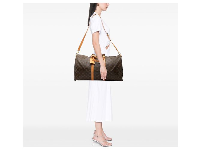 Borsa da viaggio Louis Vuitton Monogram Keepall Bandouliere 55 Marrone - vista 6